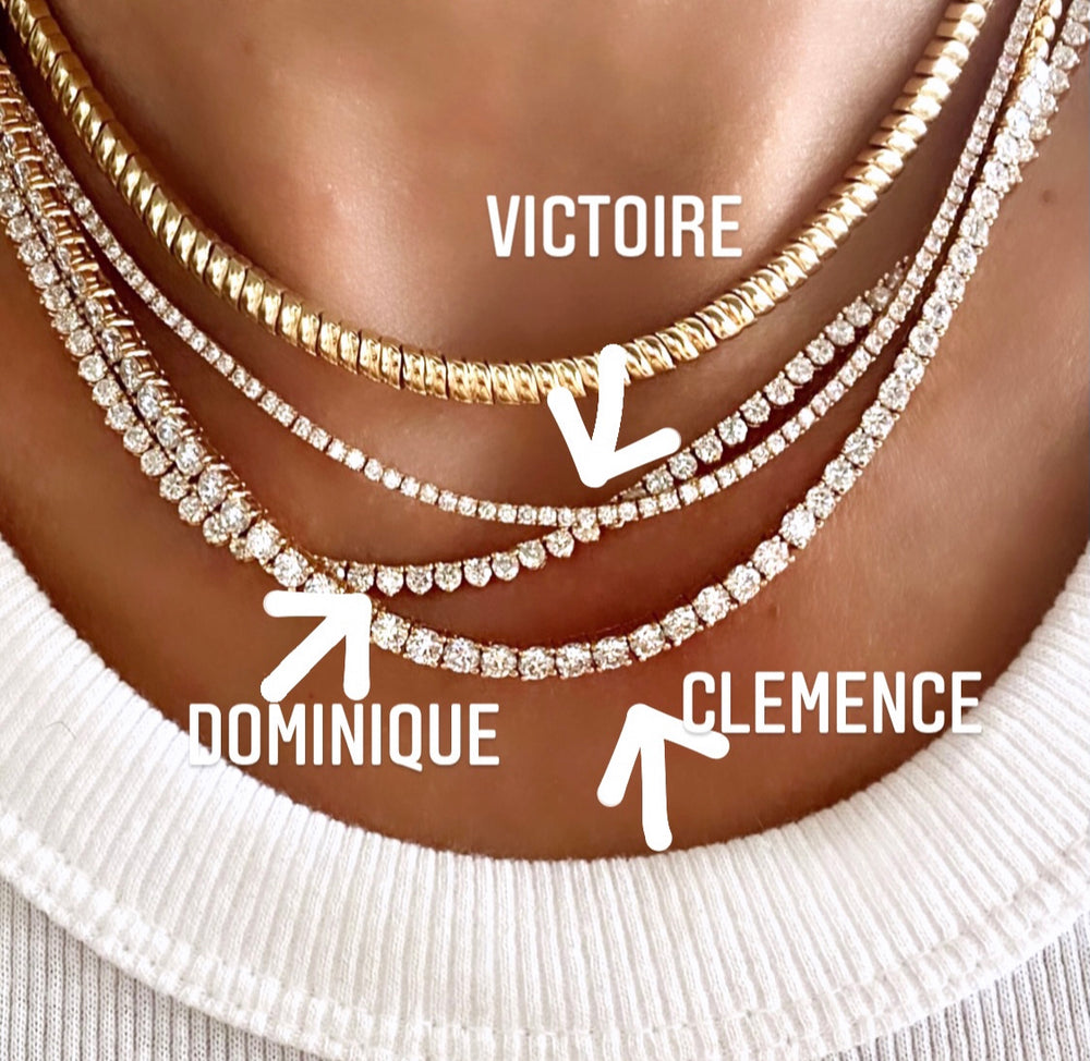14KT Gold Diamond Victoire Tennis Necklace