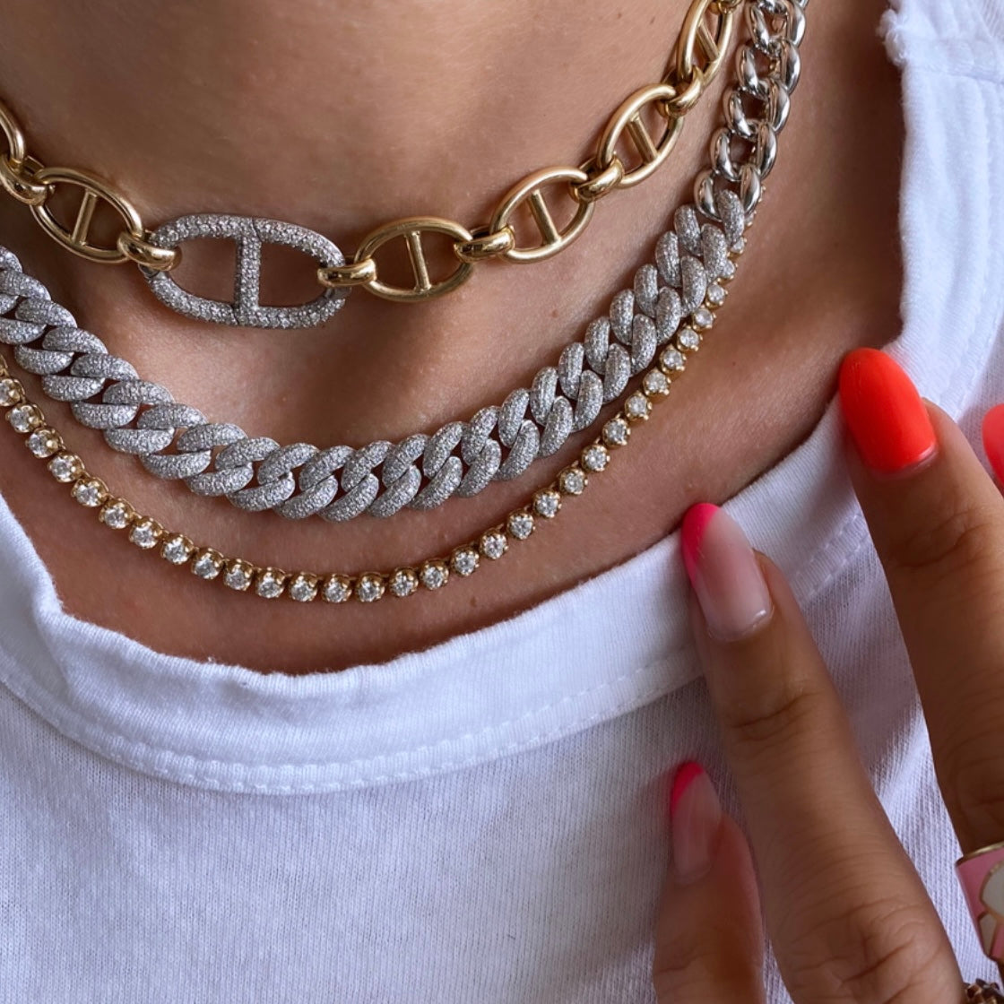 14KT Gold Diamond Luxe Jumbo Cuban Link Necklace