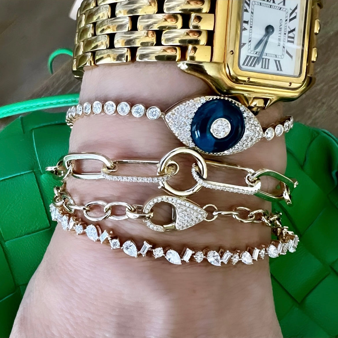 14KT Gold Diamond Helen Chain Bracelet