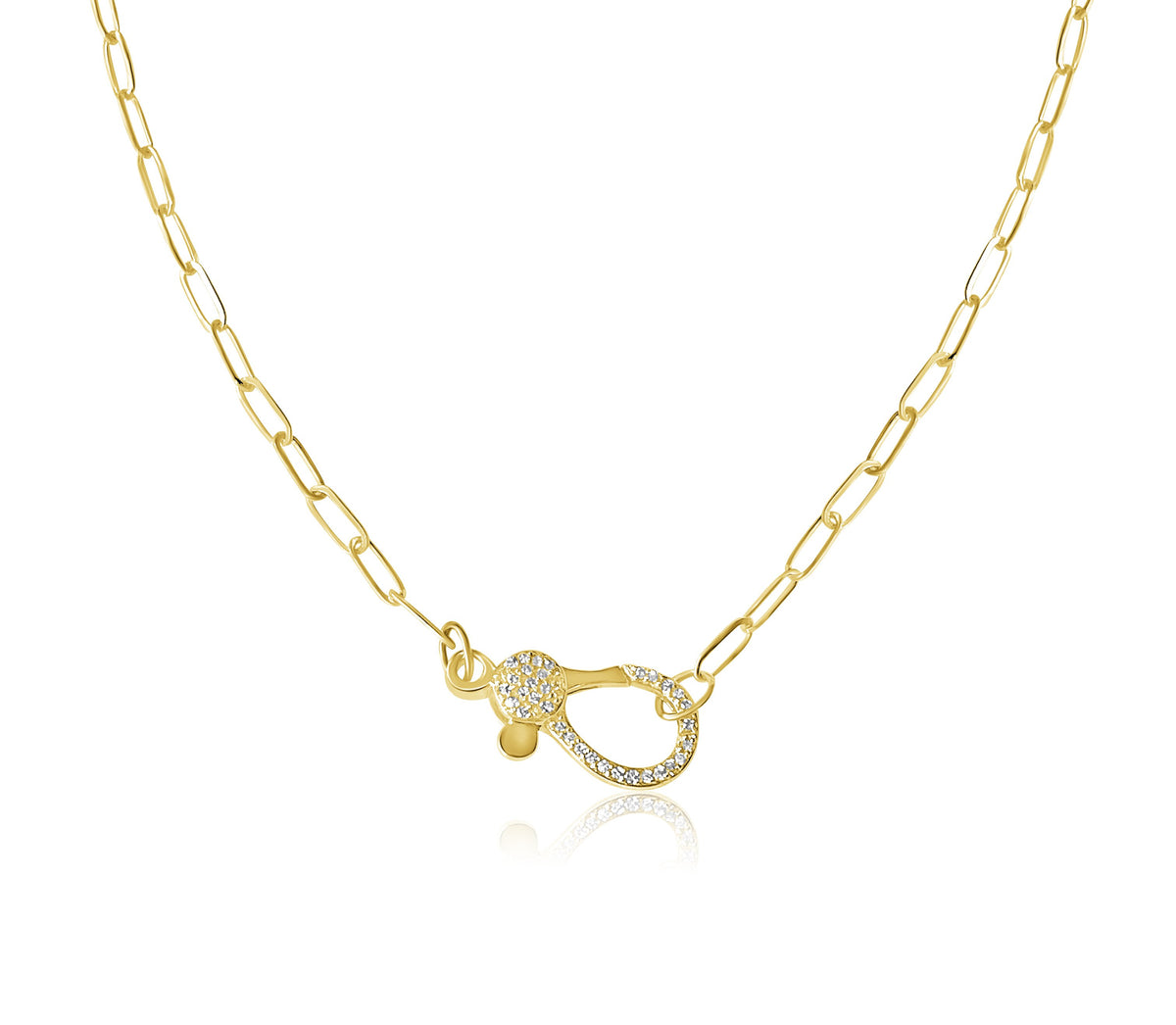 14KT Gold Isabelle Link Chain with Diamond Clasp