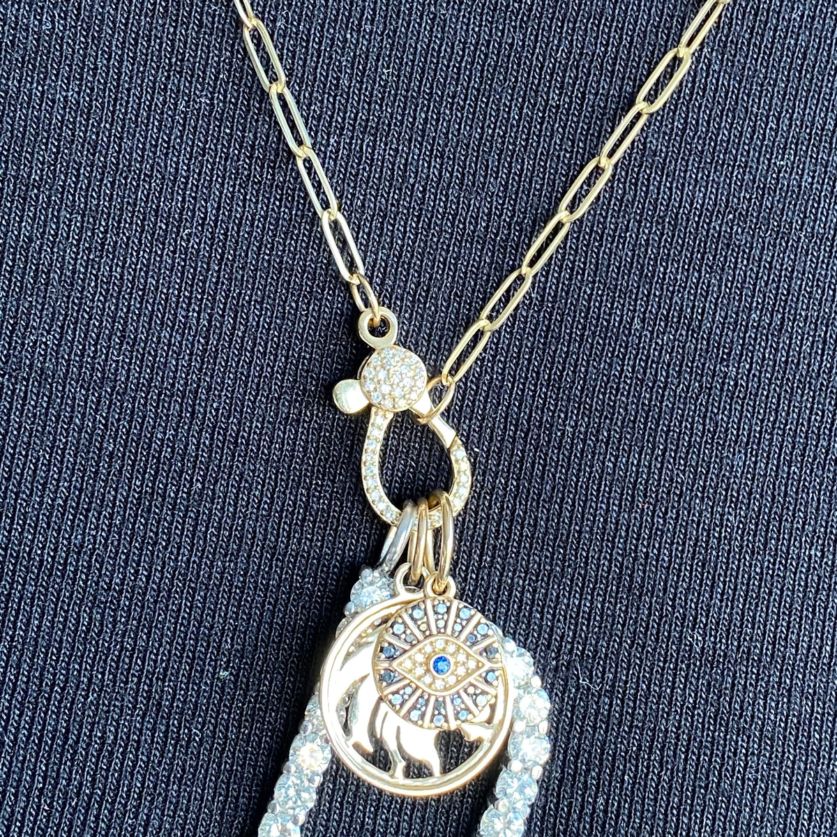 14KT Gold Isabelle Link Chain with Diamond Clasp