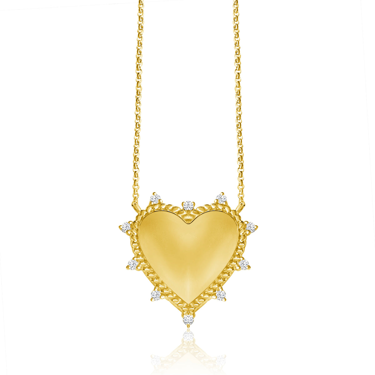 14KT Gold Diamond Paloma Heart Necklace