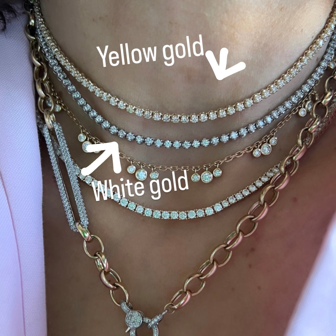14KT Gold 2ct Diamond Signature Tennis Necklace