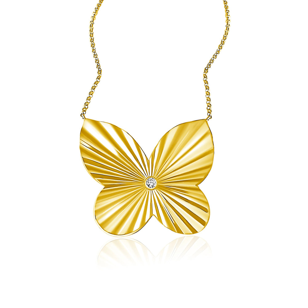 14KT Gold Diamond Remi Large Butterfly Necklace