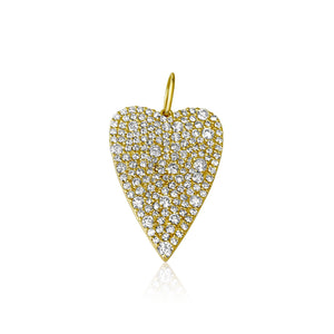14KT Gold Diamond Valentina Heart Pendant Charm