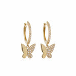 14KT Gold Diamond Butterfly Earrings