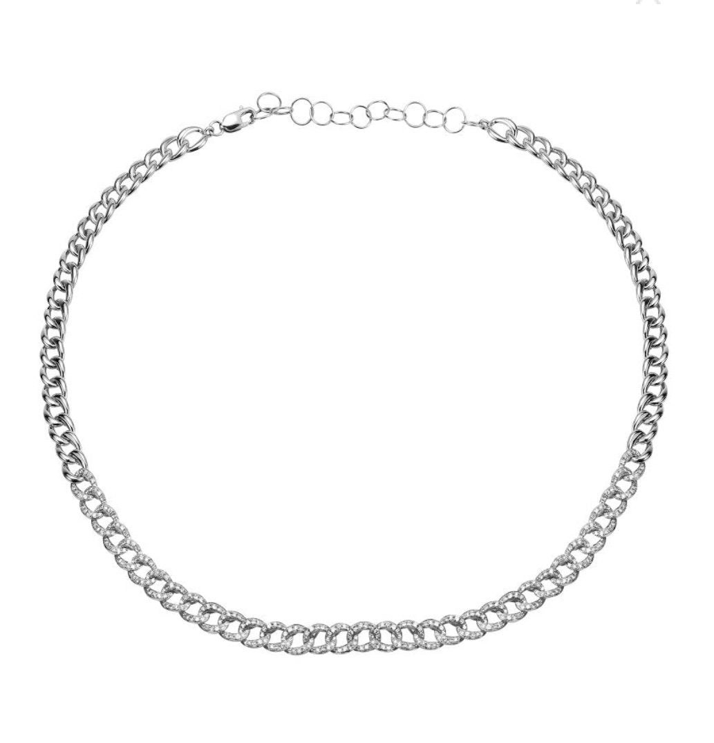 14KT Gold Diamond Cuban Link Necklace
