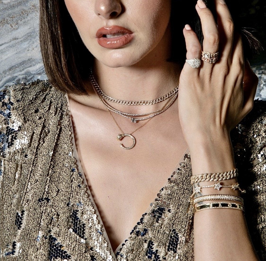 14KT Gold Diamond Cuban Link Necklace