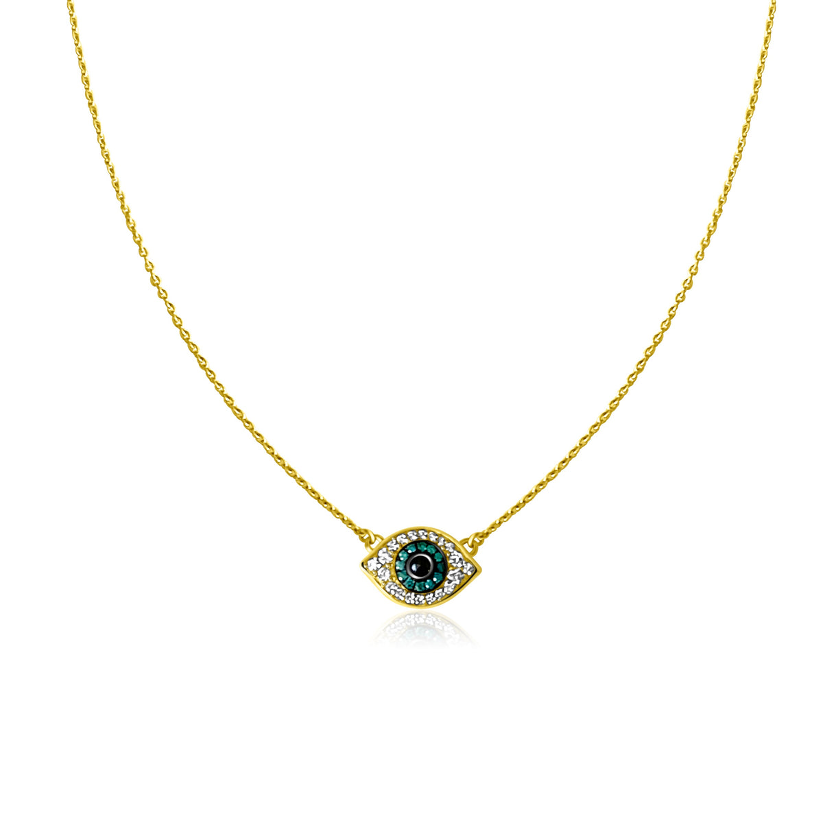 14KT Gold Diamond Aryna Evil Eye Necklace