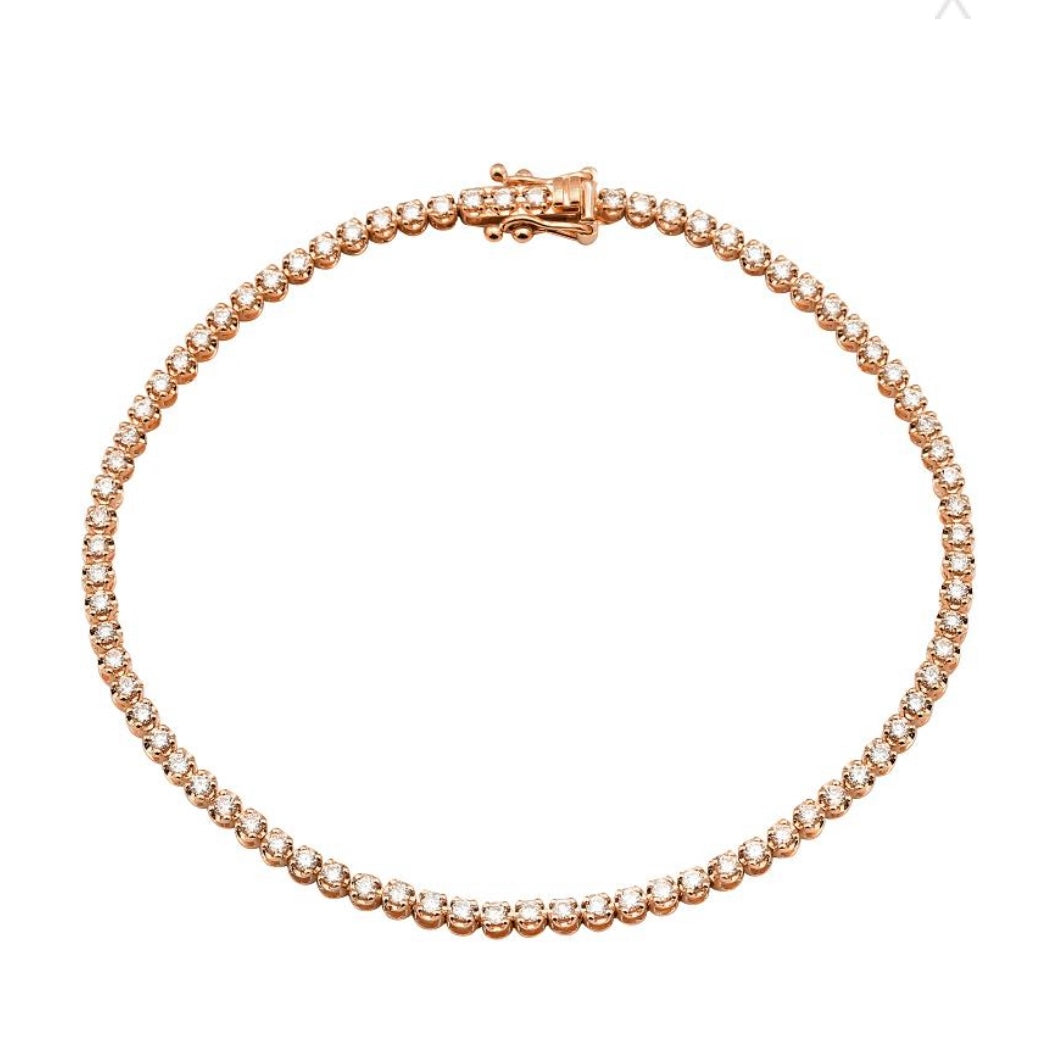 14KT Gold Diamond Louise Buttercup Set Tennis Bracelet