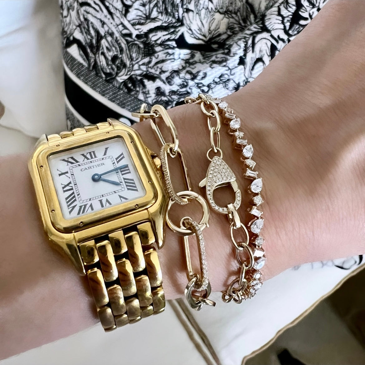 14KT Gold Diamond Helen Chain Bracelet