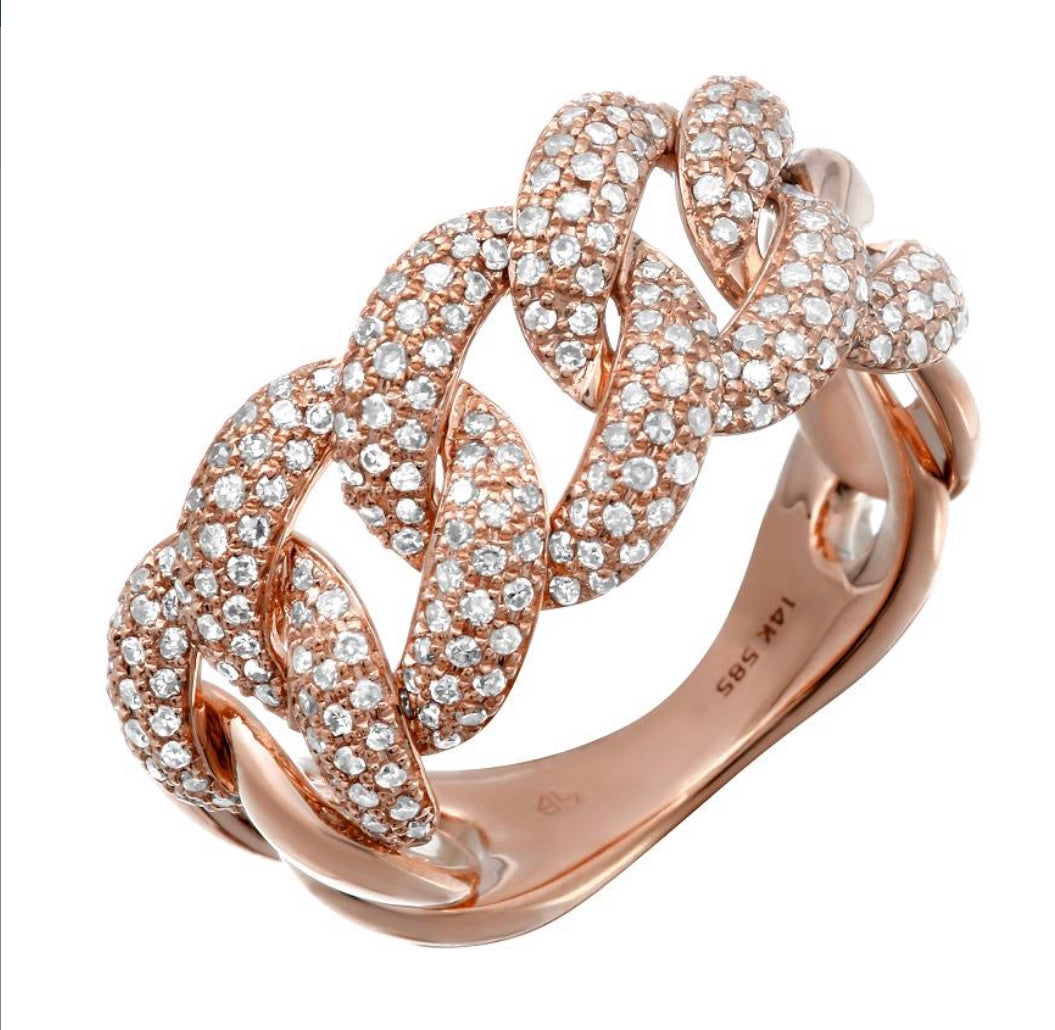 14KT Gold Diamond Luxe Link Ring