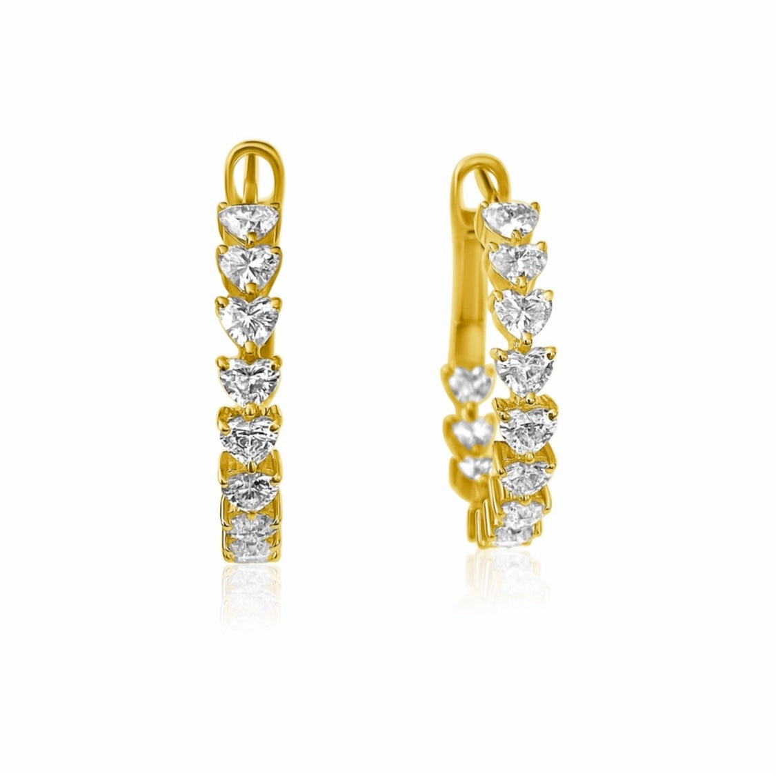 14KT Gold Diamond Initial Hoop Earrings – DilaraSaatci