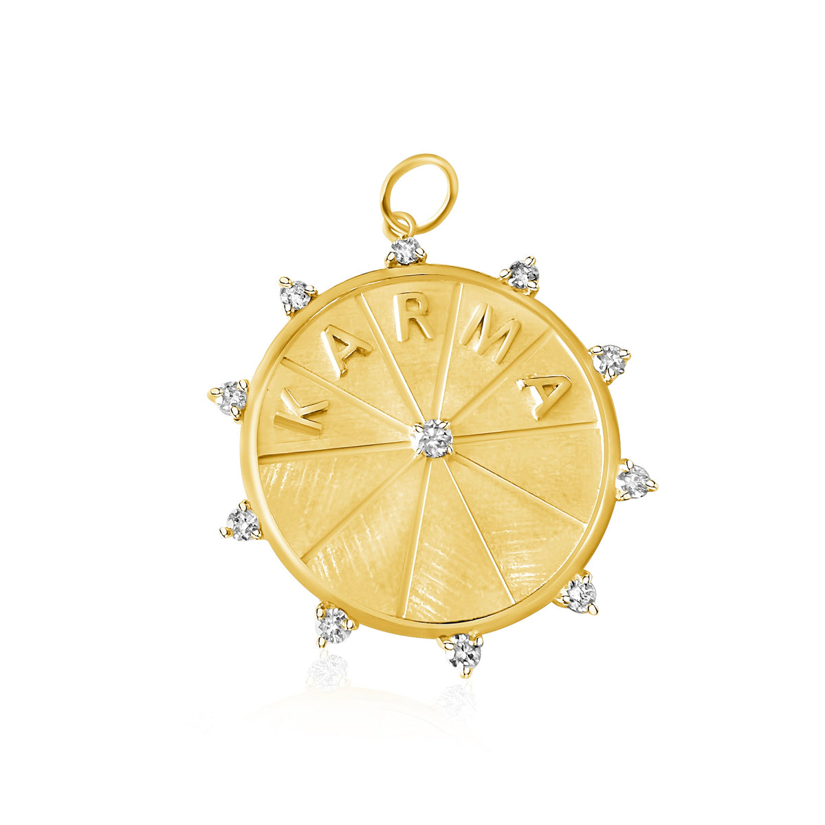 14KT Gold Diamond Karma Pendant Charm