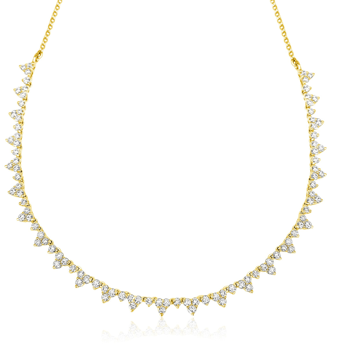14KT Gold Diamond Grand Cluster Drop Necklace Luxe