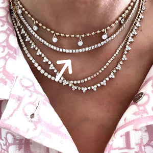 14KT Gold Diamond Eleanor Choker Tennis Necklace