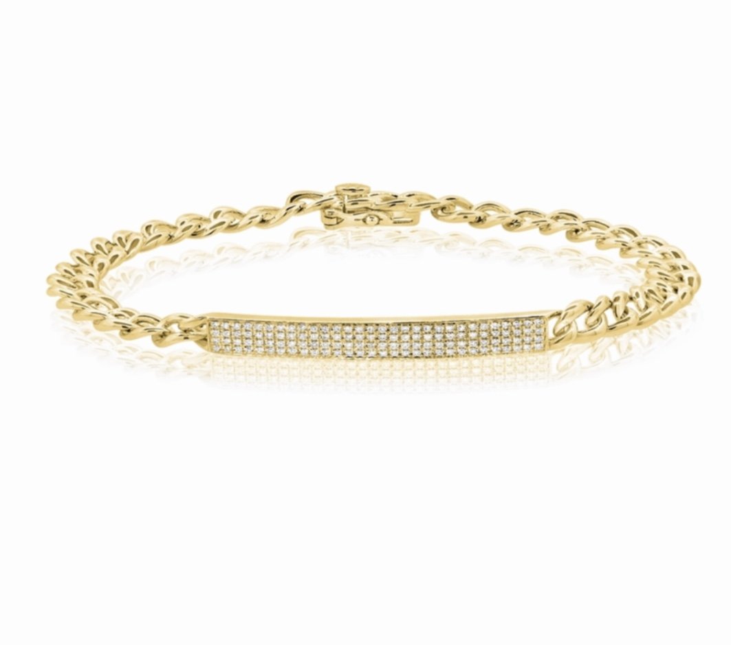 14KT Gold Diamond Alma Link Bangle Bracelet – DilaraSaatci