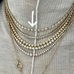 14KT Gold Diamond Pear Diamond Tennis Necklace