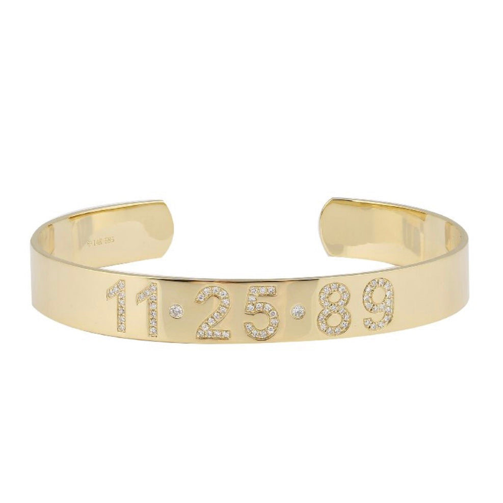 14KT Gold Diamond Custom Cuff Bracelet