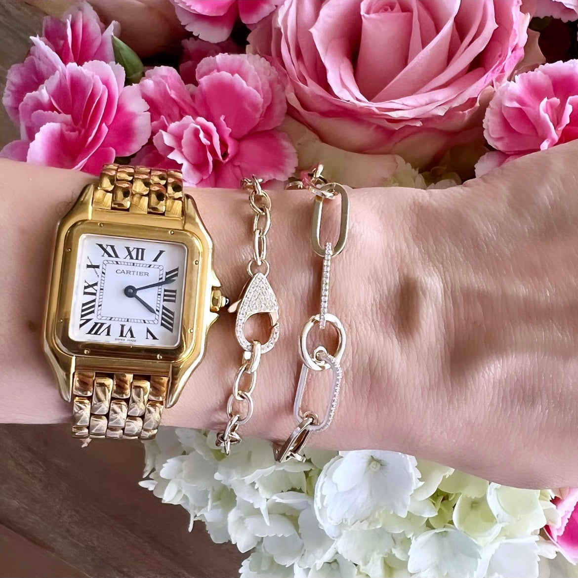 14KT Gold Diamond Helen Chain Bracelet