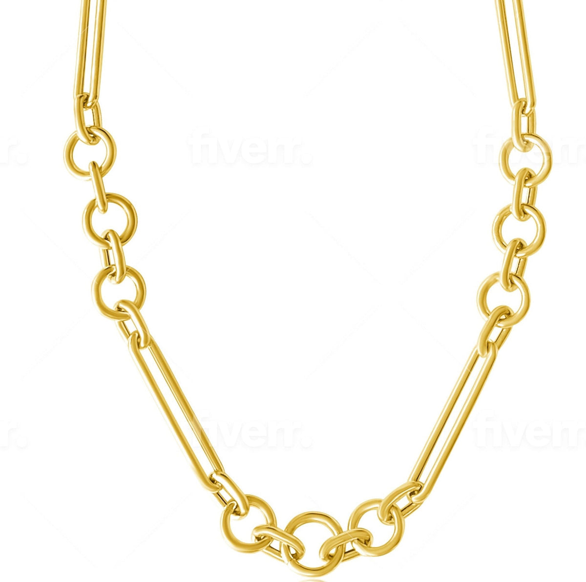 14KT Gold Jumbo Multi Link Charm Chain Necklace