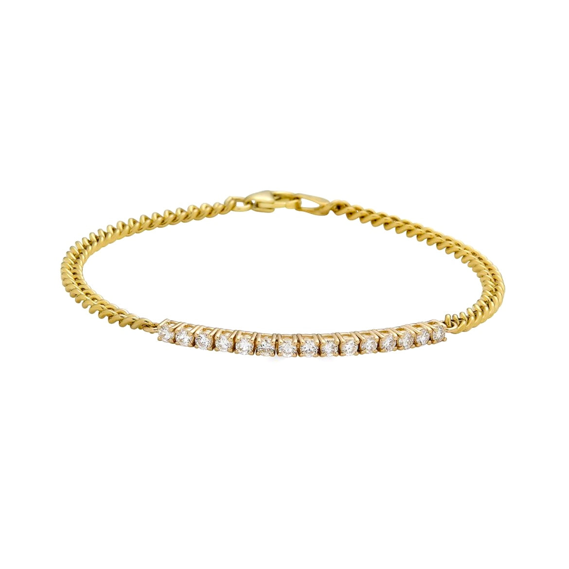 14K Yellow Gold 3mm Tennis Bracelet Ready to Ship | David's House of Diamond