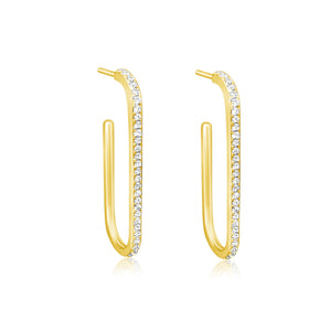 14KT Gold Diamond Renee Hoop Earrings