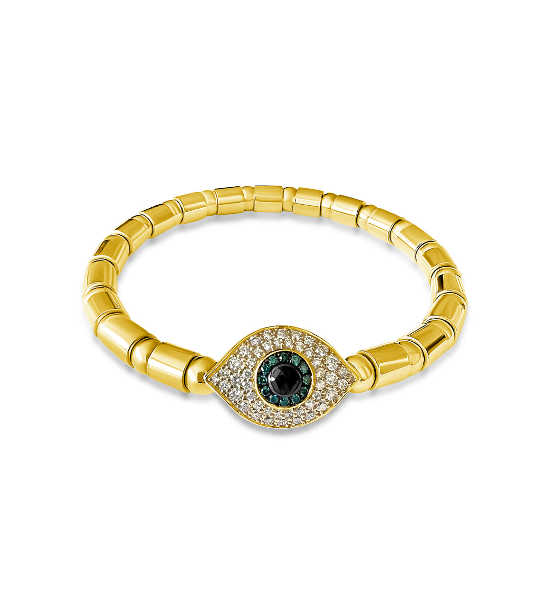 Gold Bracelet with Rainbow Evil Eye Beads – RASAFORYOU
