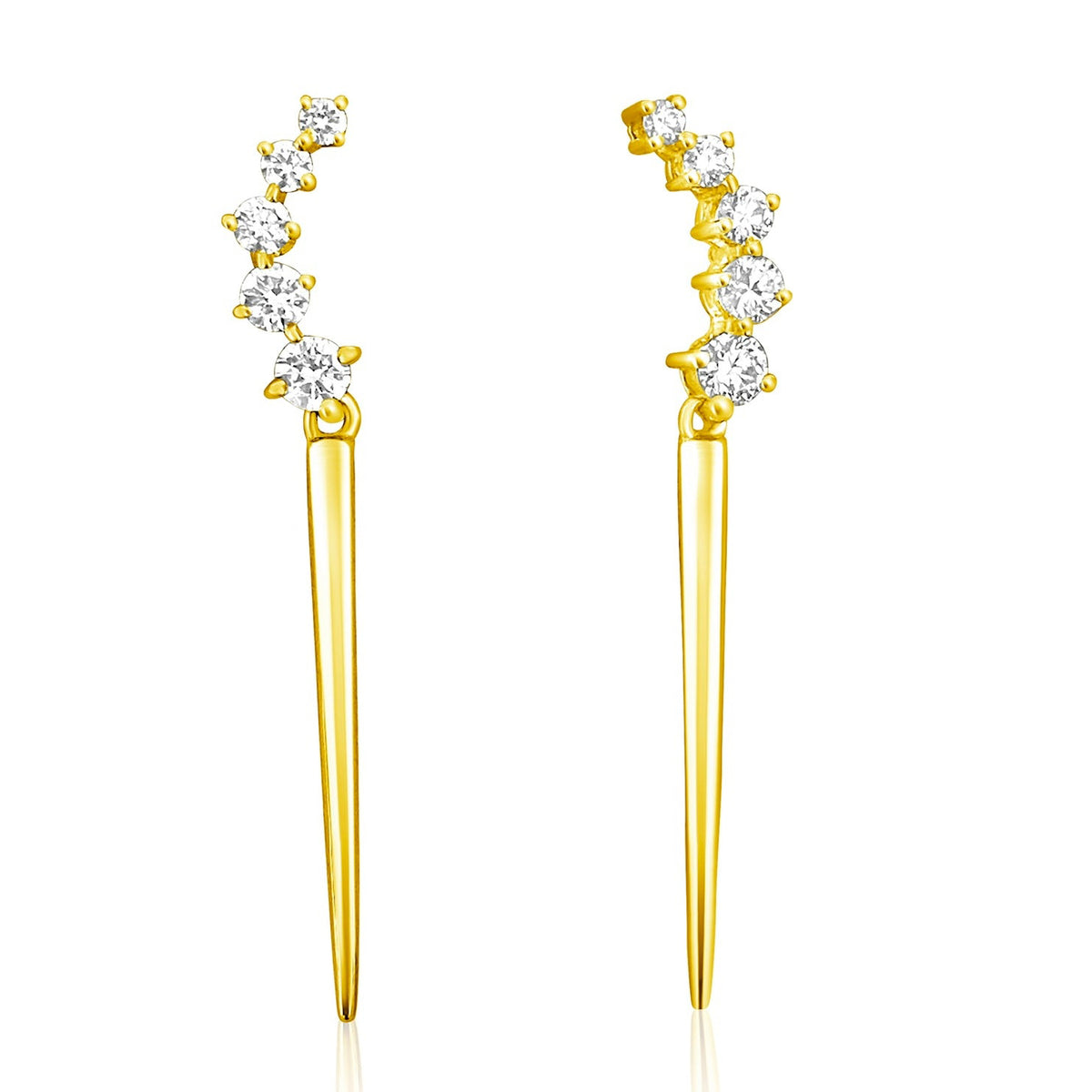 14KT Gold Diamond Niam Dagger Earrings