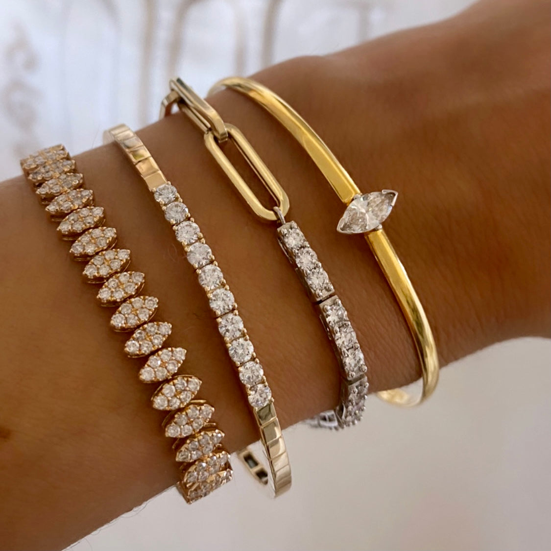 14KT Gold Diamond Livia Bracelet – DilaraSaatci