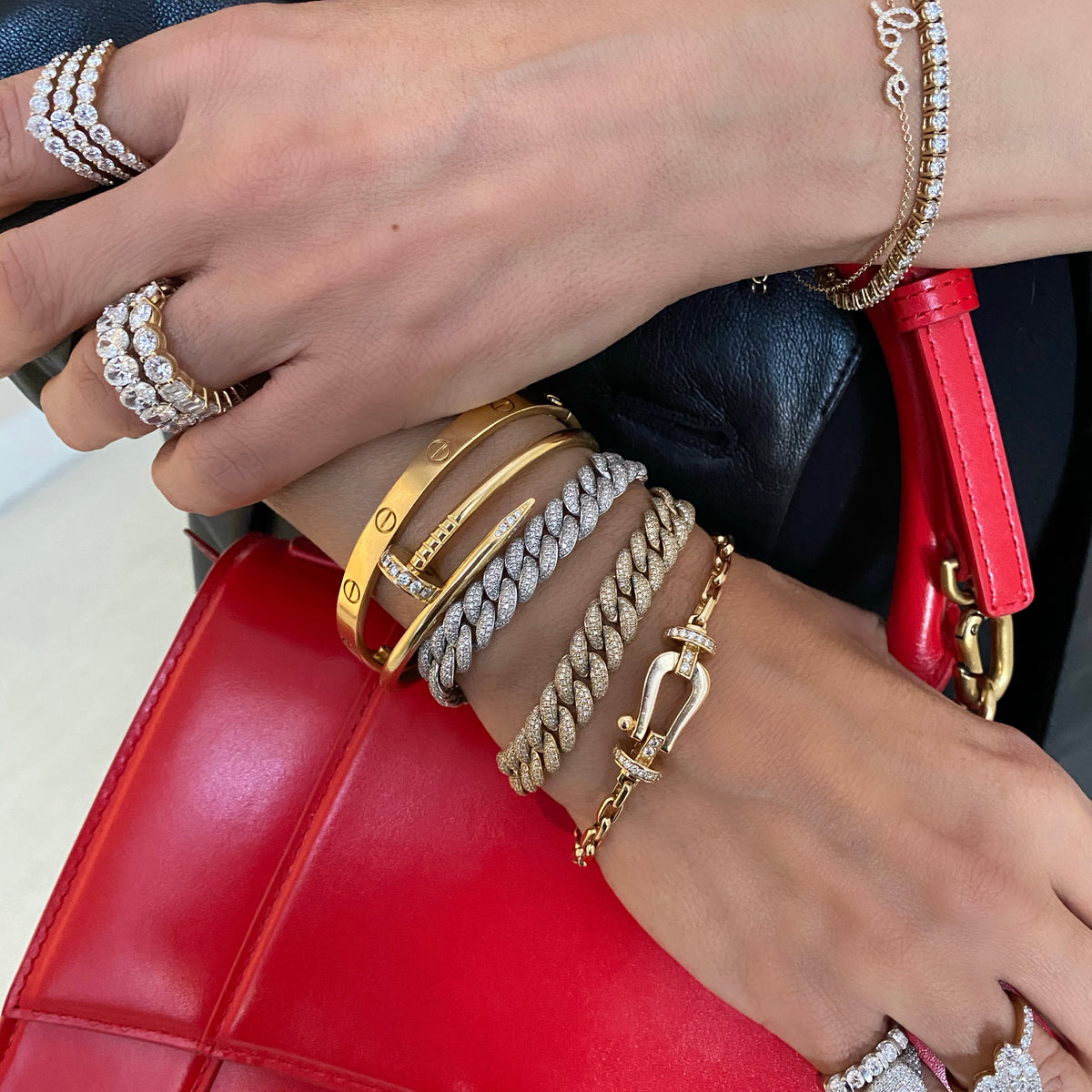 14KT Gold Diamond FrancesLink Bracelet