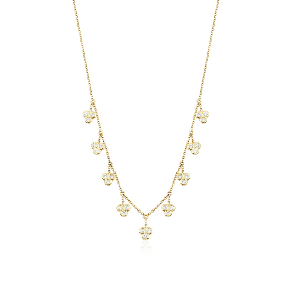 14KT Gold Diamond Bezel Necklace, NEW - DilaraSaatci