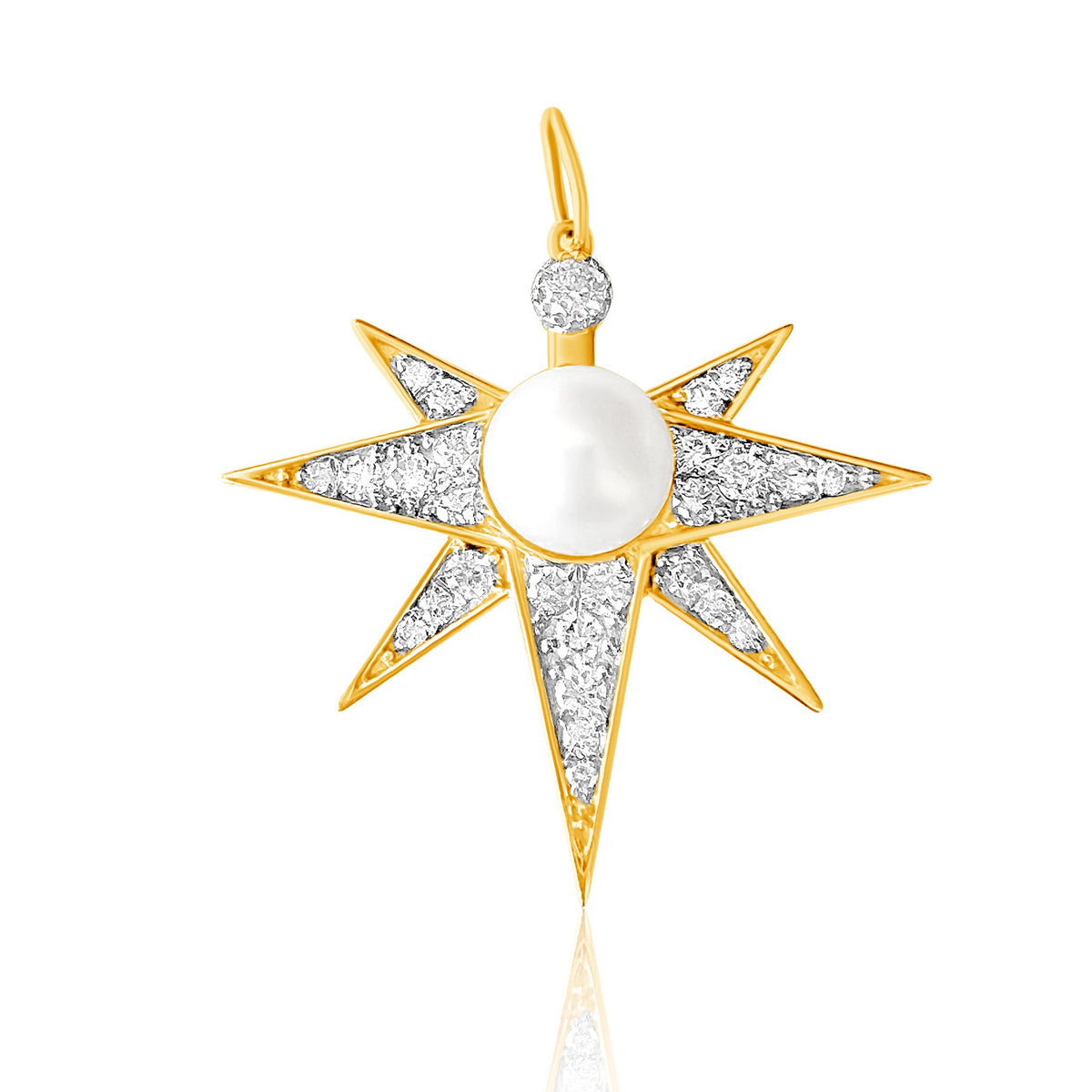14KT Gold Diamond Perle Pendant Charm