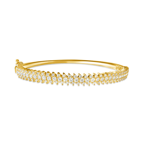 14KT Gold Diamond Alma Link Bangle Bracelet – DilaraSaatci