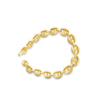14KT Gold Puffed Mariner Link Chain Bracelet