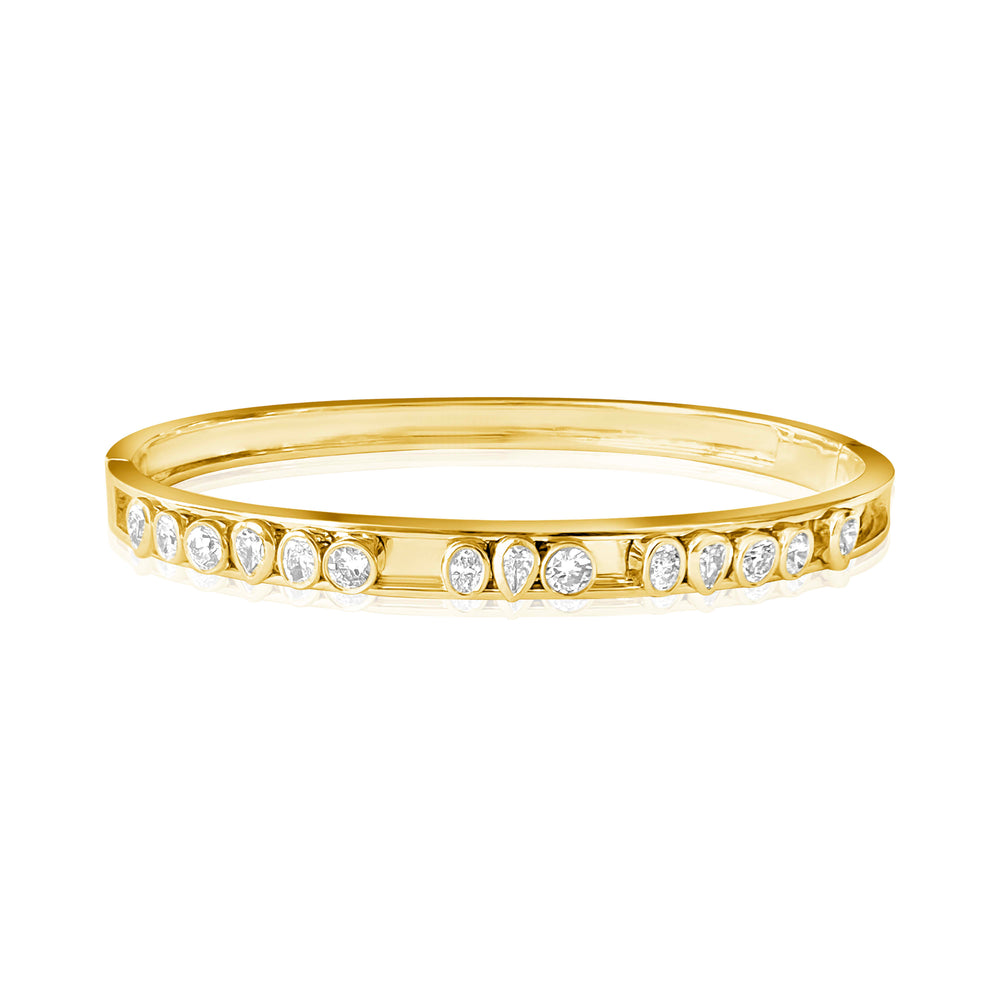 14KT Gold Slider Diamond Iris Bangle Bracelet – DilaraSaatci