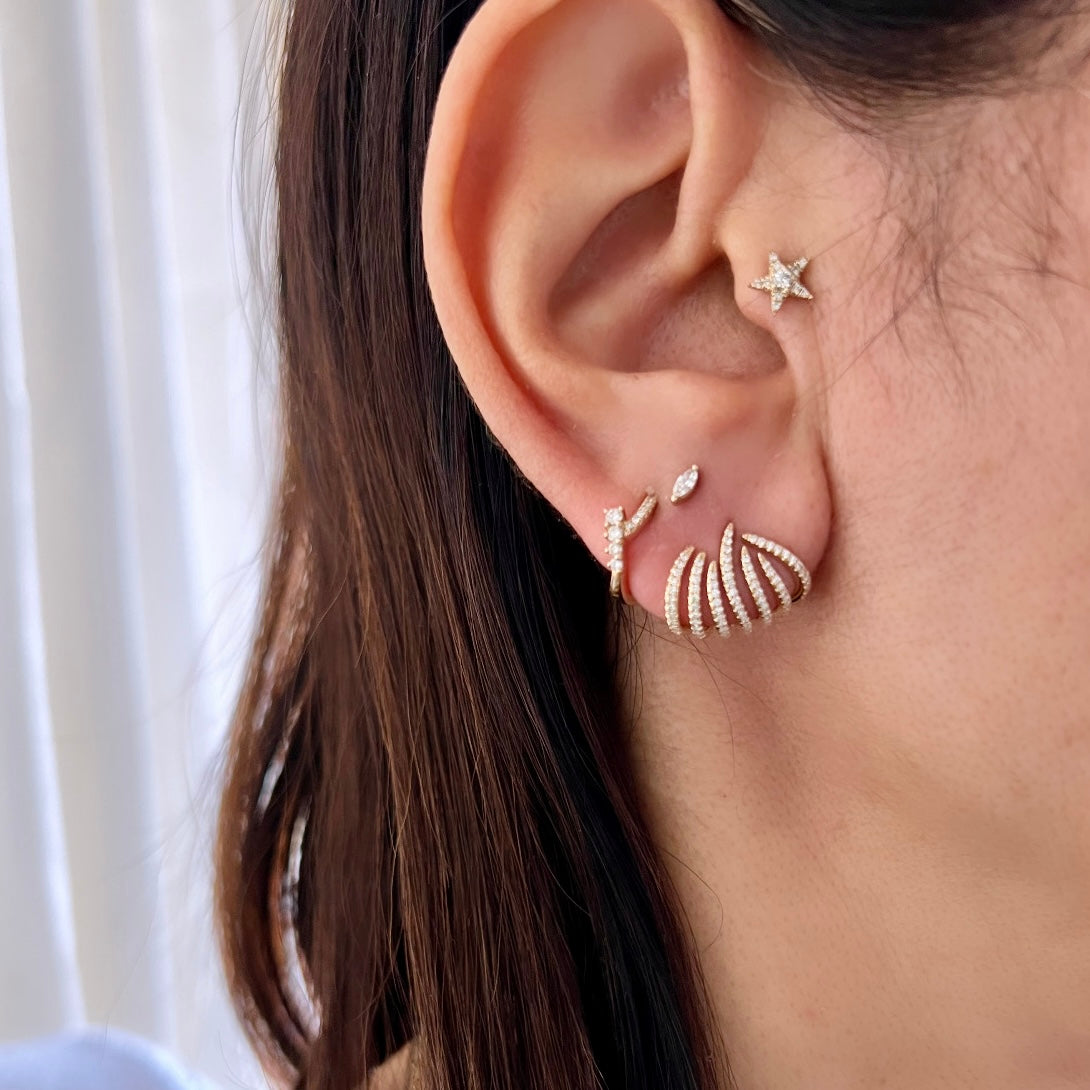 14KT Gold Diamond Luxe Cage Luxe Earrings