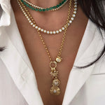 14KT Gold Diamond Clover Bead