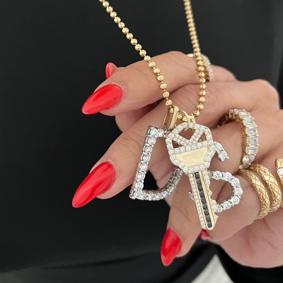 14KT Gold Diamond Bespoke Custom Jumbo Block Letter Initials
