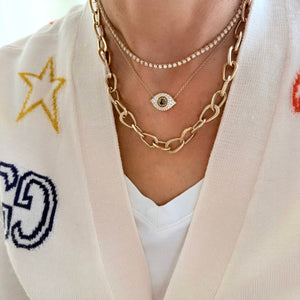 14KT Gold Beloved Oval Link Necklace