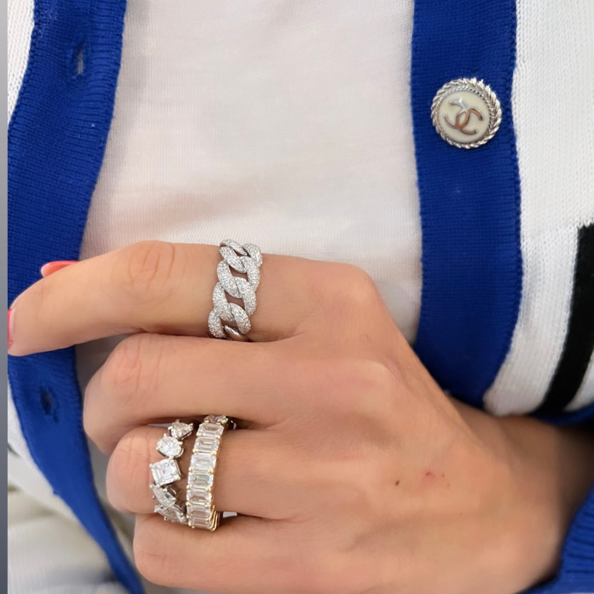 14KT Gold Diamond Luxe Link Ring