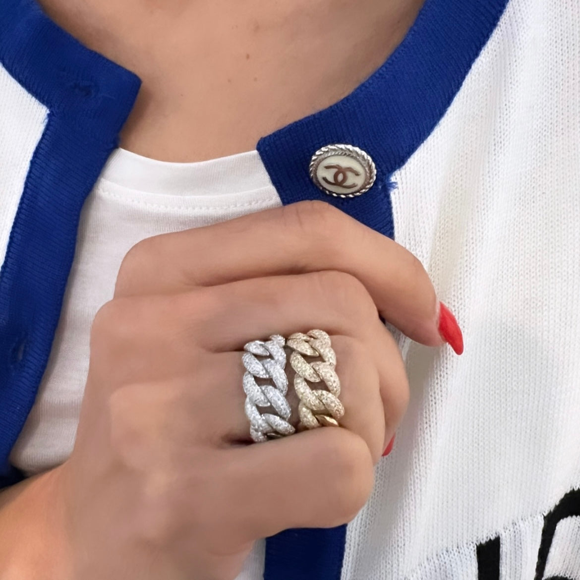 14KT Gold Diamond Luxe Link Ring