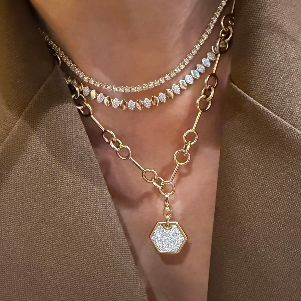 14KT Gold Diamond Marquise Look Dila Necklace