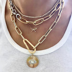 14KT Two Tone Gold Mixed Chain Necklace