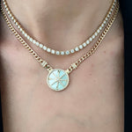 14KT Gold Diamond Compass Necklace