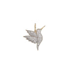 14KT Gold Diamond Small Hummingbird Charm Pendant