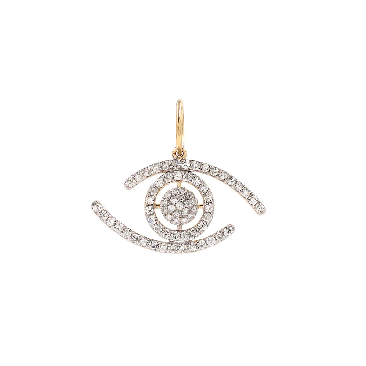 14KT Gold Diamond Sybil Evil Eye Pendant Charm