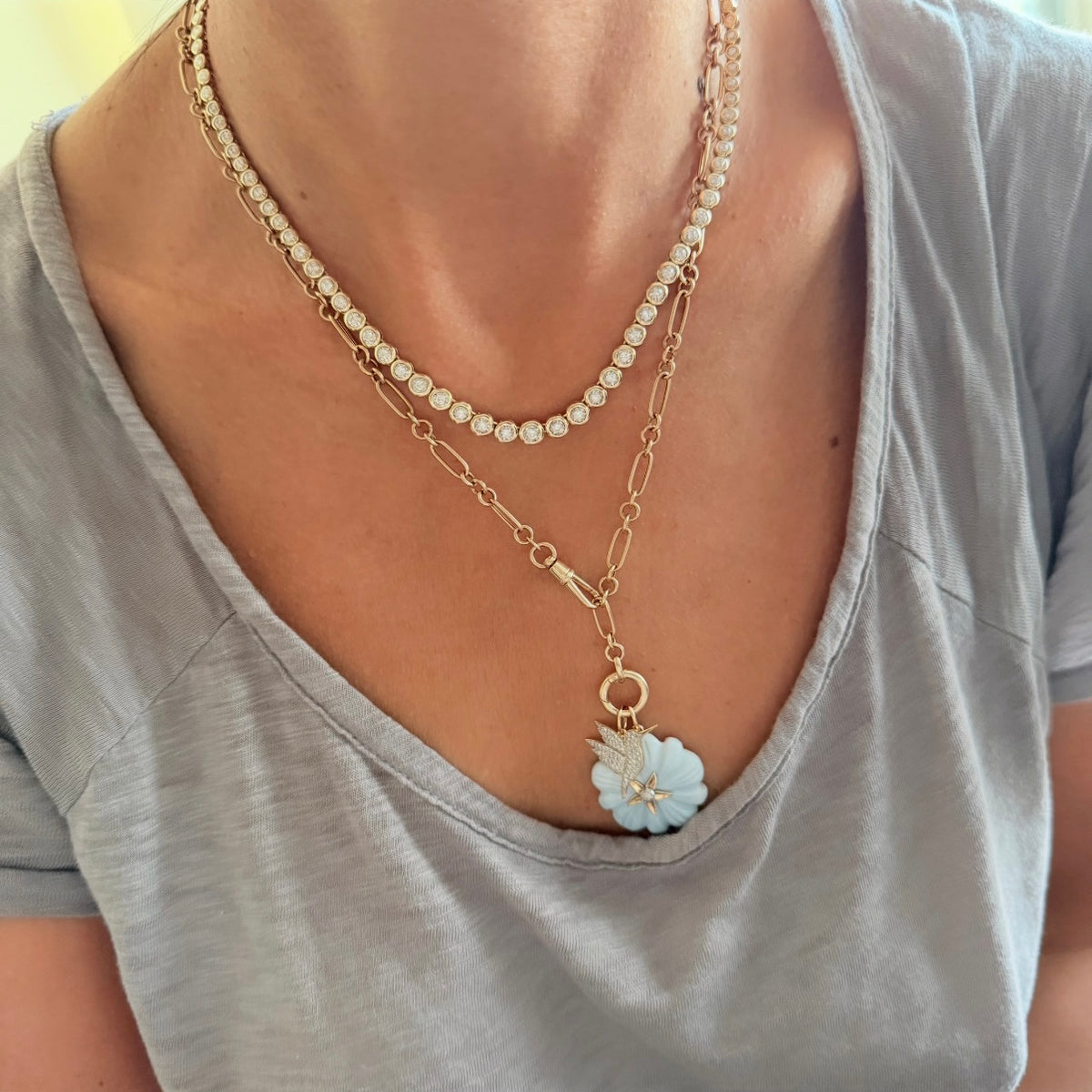 14KT Gold Vintage Link Charm Chain