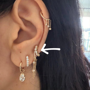 14KT Gold Diamond Prong Set Sybille Huggie Earrings