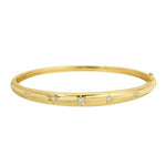 14KT Gold 5 Star Diamond Bangle Bracelet